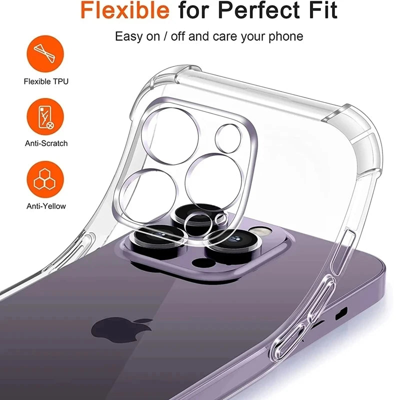 Shockproof Clear iPhone Case With Lens Protection Lens Shield - Smarsty