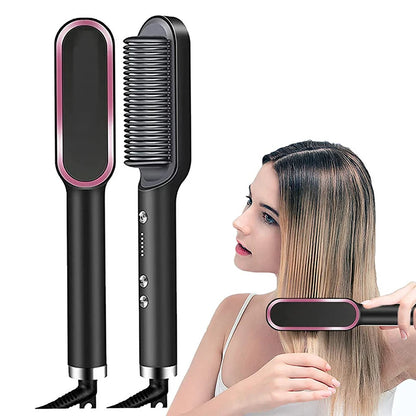 Multifunctional Ionic Hair Straightener and Curler Comb - Smarsty