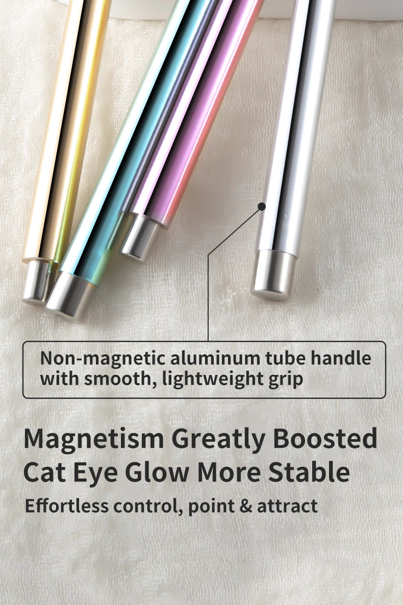 Cat Eye Nail Art Magnetic Tool Cylindrical Stick with Ball Magnet Manicure Accessory for Glass Bead Effects Fits UV Gel Polish - Smarsty