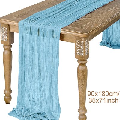 Sage Semi-Sheer Gauze Table Runner for Elegant Dining - Smarsty