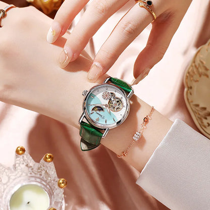 Luxury Women's Automatic Mechanical Watch with Moon Phase - Smarsty