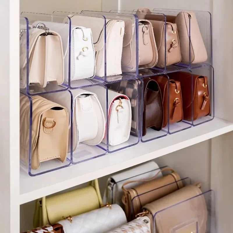 Handbag Storage Organizer Rack Wardrobe Divider Shelf Bag Storage Rack Transparent Purse Handbag Divider Shelf Bags Display Rack by Smarsty