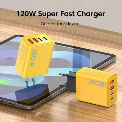 120W Four Port USB C Fast Charger PD Power Delivery - Smarsty