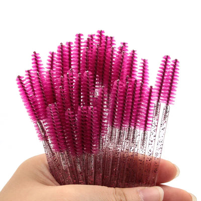 5/25/50 PCS Makeup Brushes Pink Crystal Eyelashes Brush Reusable Fake Lashes Extension Supplies False Eyelash Make up Tool Hot - Smarsty