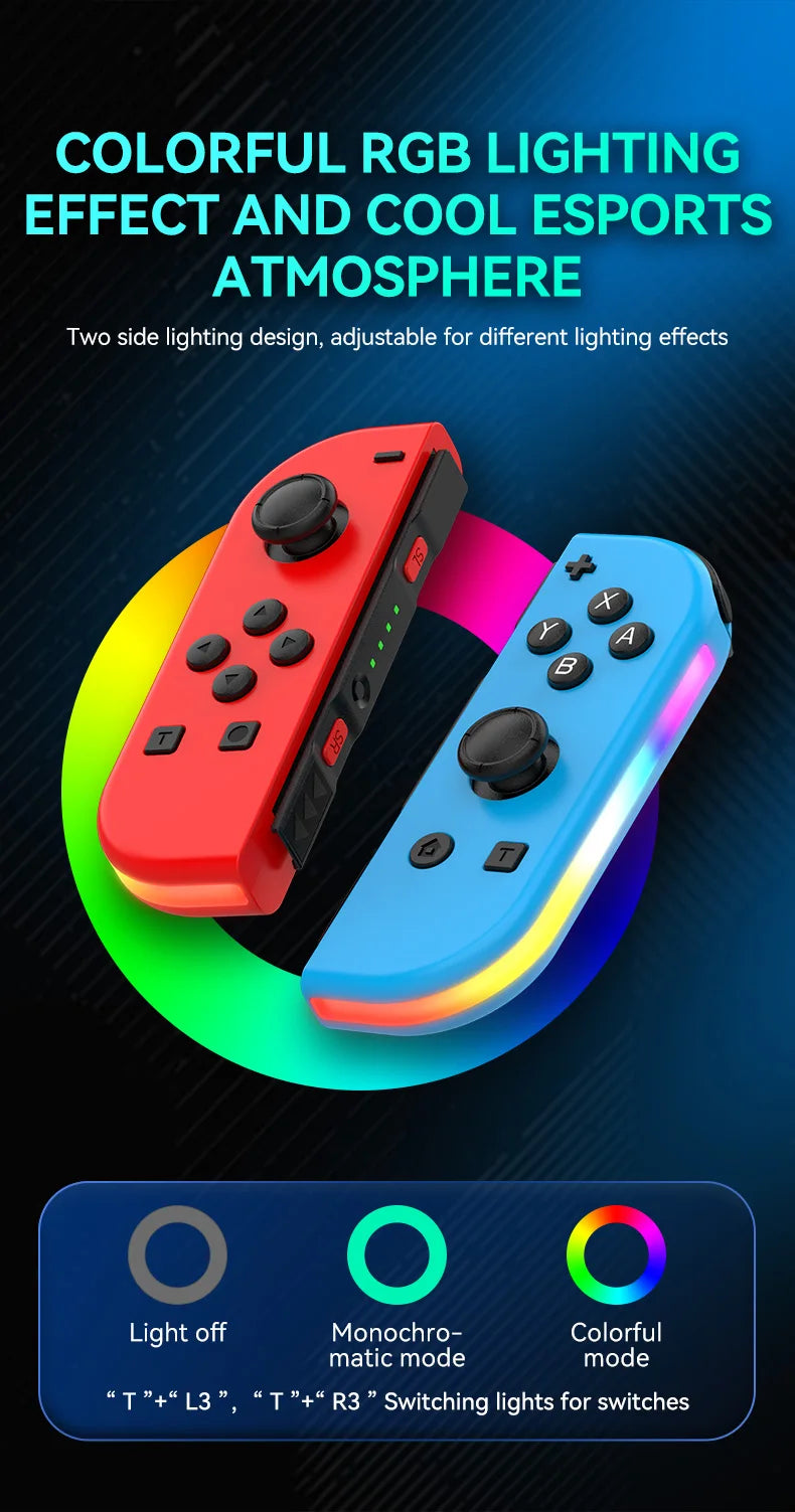 BT 5.2 RGB LED Joy Controller for Nintendo Switch - Smarsty