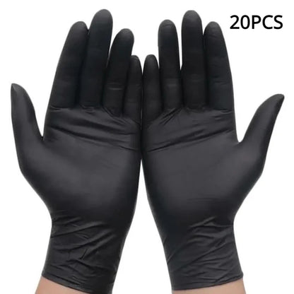 50/20PCS Disposable Black Nitrile Gloves Latex Free Waterproof Durable Suitable for Kitchen Food Processing Beauty SalonFamily - Smarsty