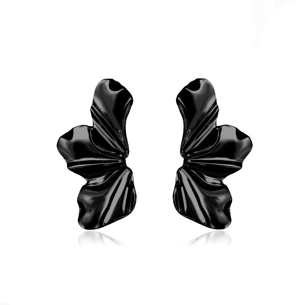 Minimalist Half Flower Gold Stud Earrings For Women - Smarsty