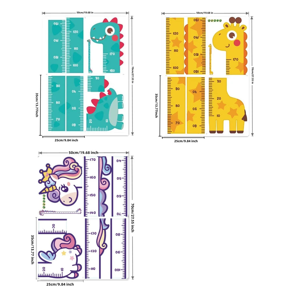 Cute Cartoon Unicorn Height Measuring Wall Stickers for Kids - Smarsty
