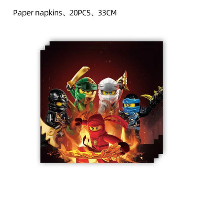 Ninja Theme Birthday Party Disposable Tableware Set - Smarsty