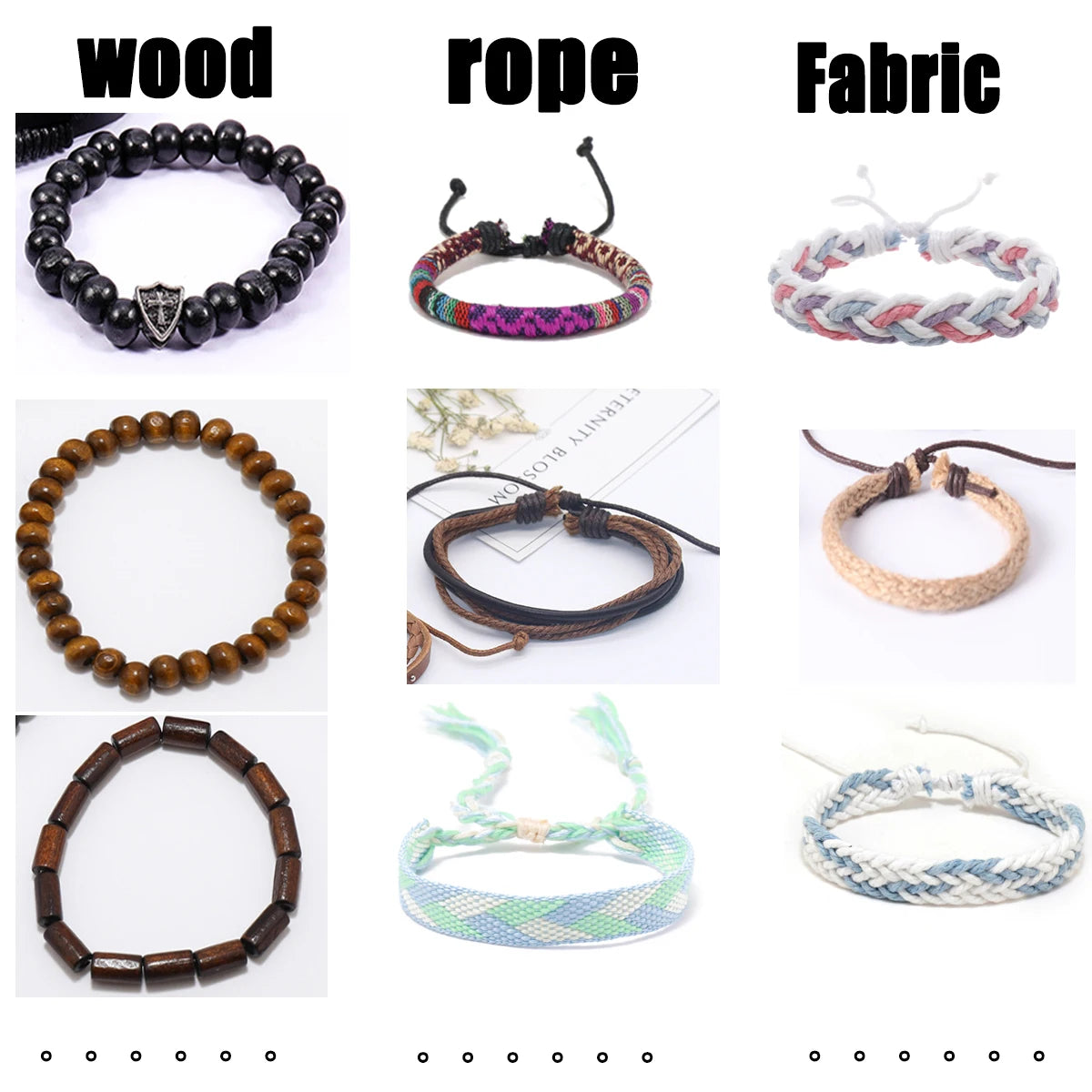 10PCS Unisex Leather Rope Bracelets Vintage Style Gift - Smarsty