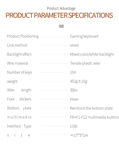 Wired Gaming Keyboard Low Profile With Numpad For PC - Smarsty