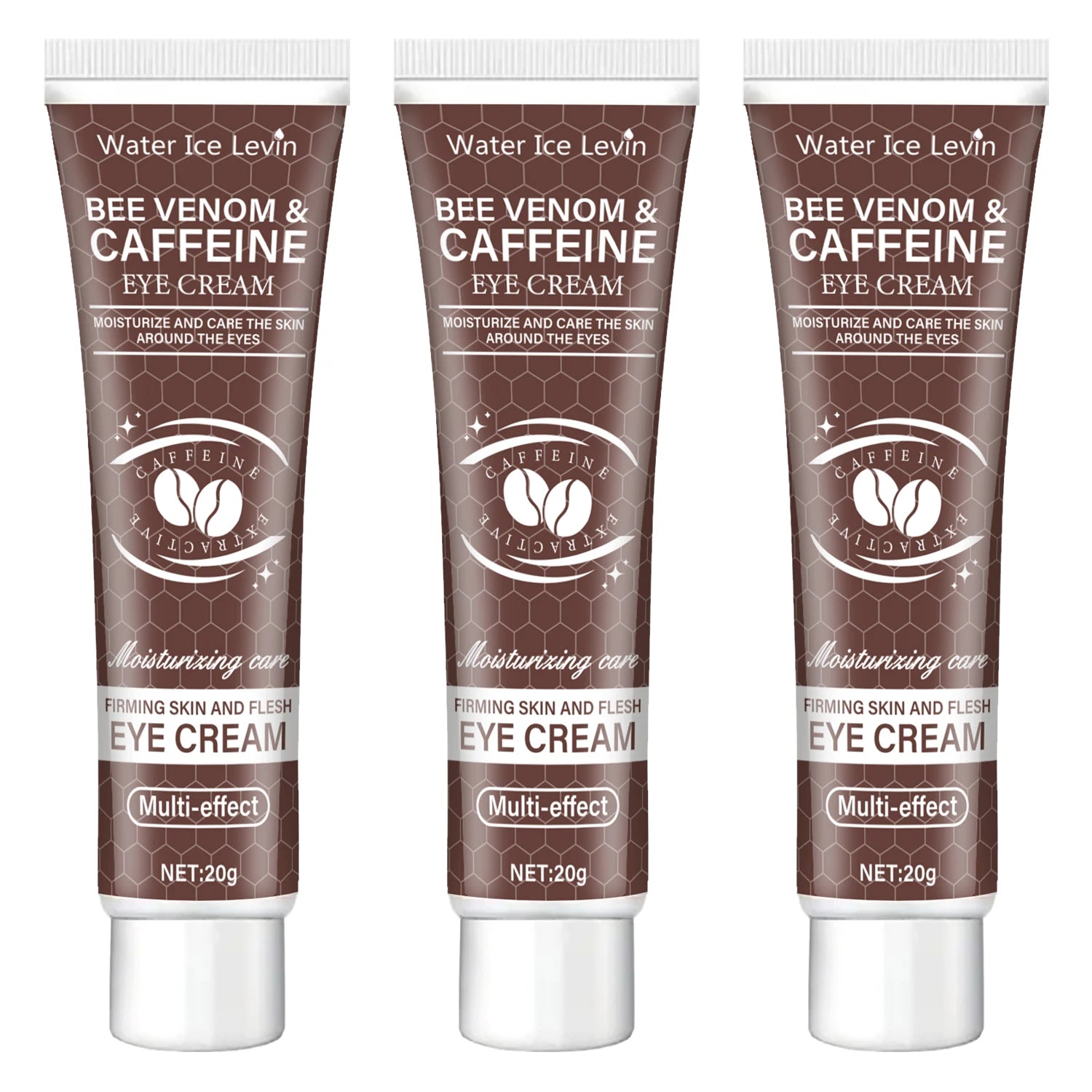 Natural Caffeine Powerful Moisturizing Firming Eye Cream 20g for Puffy and Dark Circles Post-Lifting Area after Using, Reduce Wrinkles and Aging, Light Beige Relaxation - Smarsty