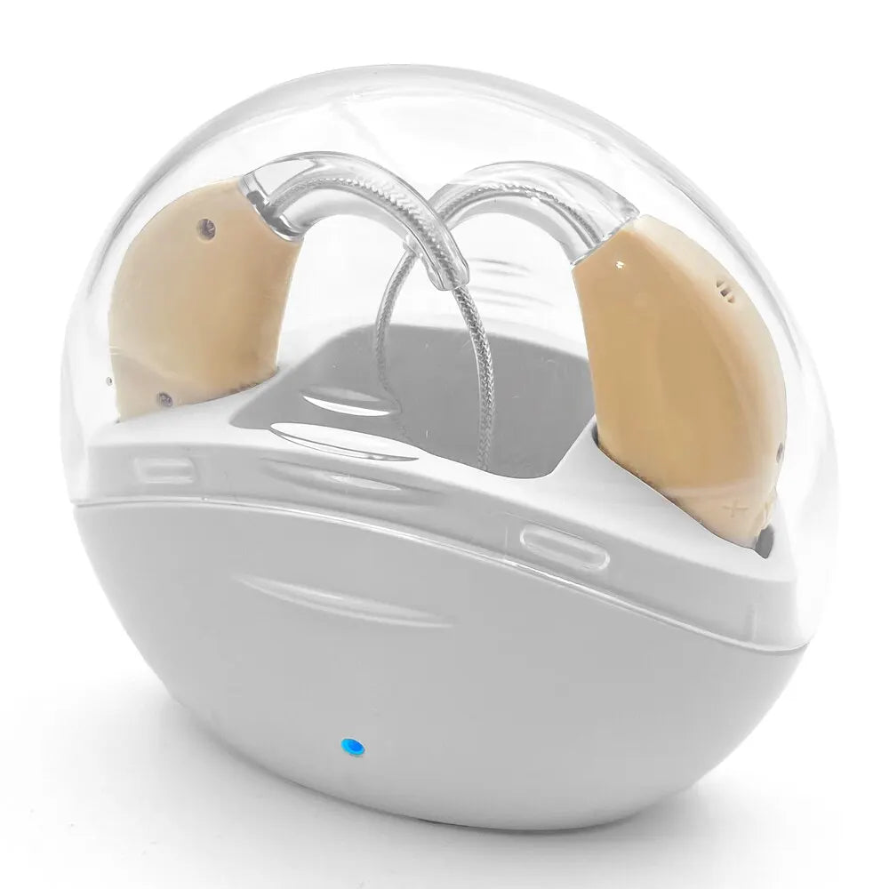 Rechargeable Portable Hearing Aid with Low Noise Amplification - Smarsty