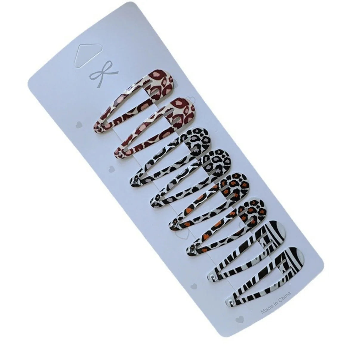 8 Piece Leopard Print Hair Clips Set for Women - Smarsty