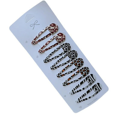 8 Piece Leopard Print Hair Clips Set for Women - Smarsty