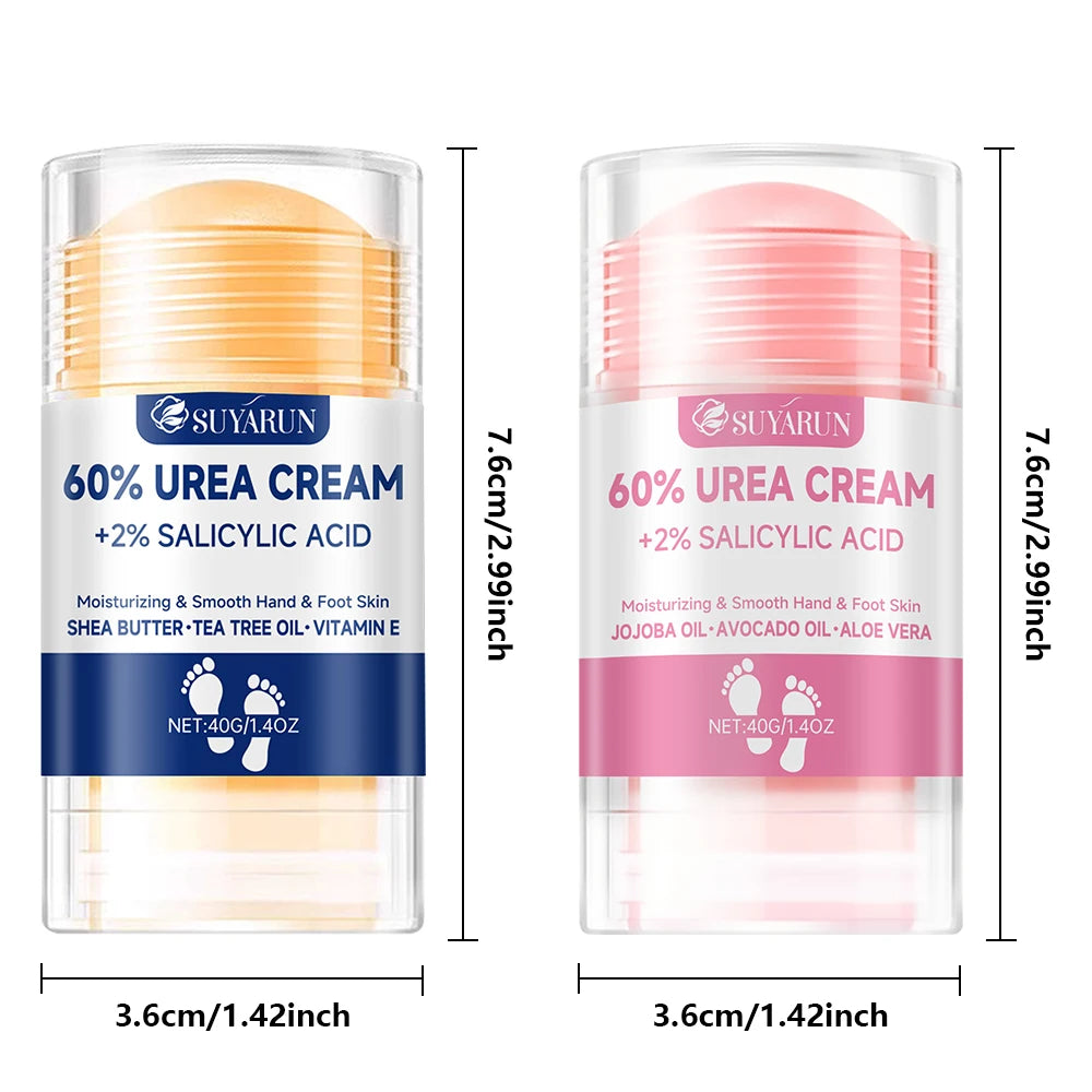 SUYARUN 60% Urea Foot Cream Stick - Moisturizing & Exfoliating, Cracked Heel Repair, Deep Hydration for Dry Feet, Long protect. - Smarsty