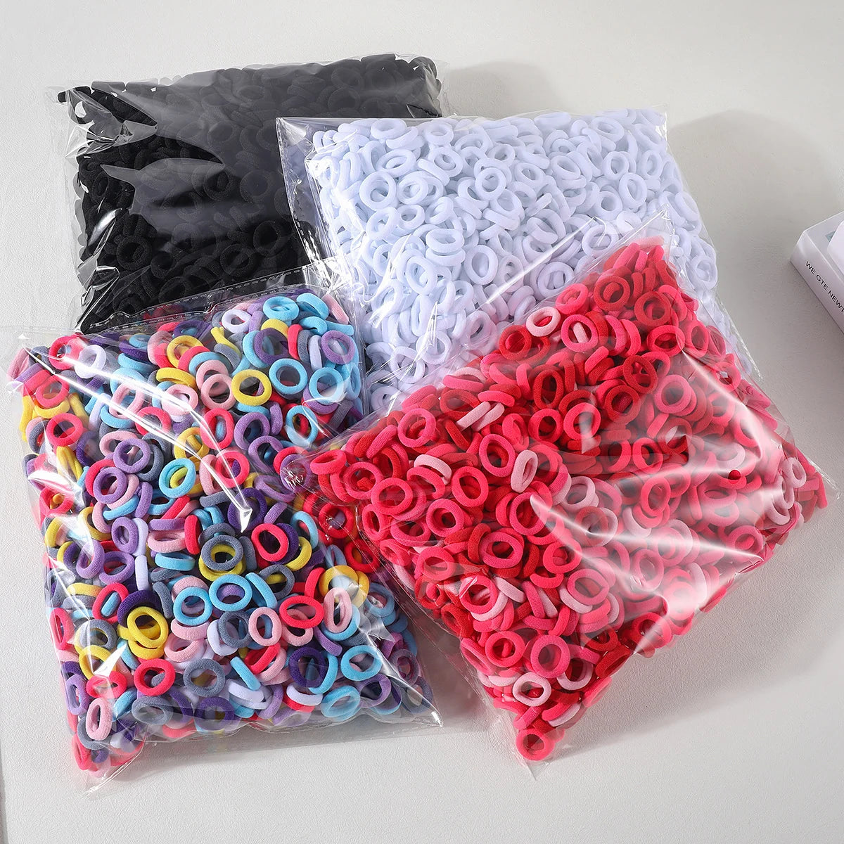 100 Pack Colorful Nylon Hair Ties For Kids Gentle Soft - Smarsty