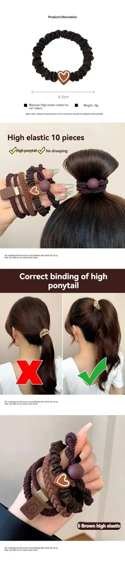 High Elasticity Leather Headbands for Durable Ponytails - Smarsty