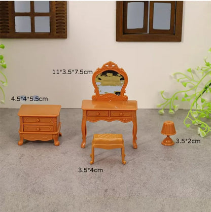 1:12 Dollhouse Miniature Cradle Crib Surround Bed Piano Table Set Furniture Kitchen Model Decor Toy Doll House Accessories