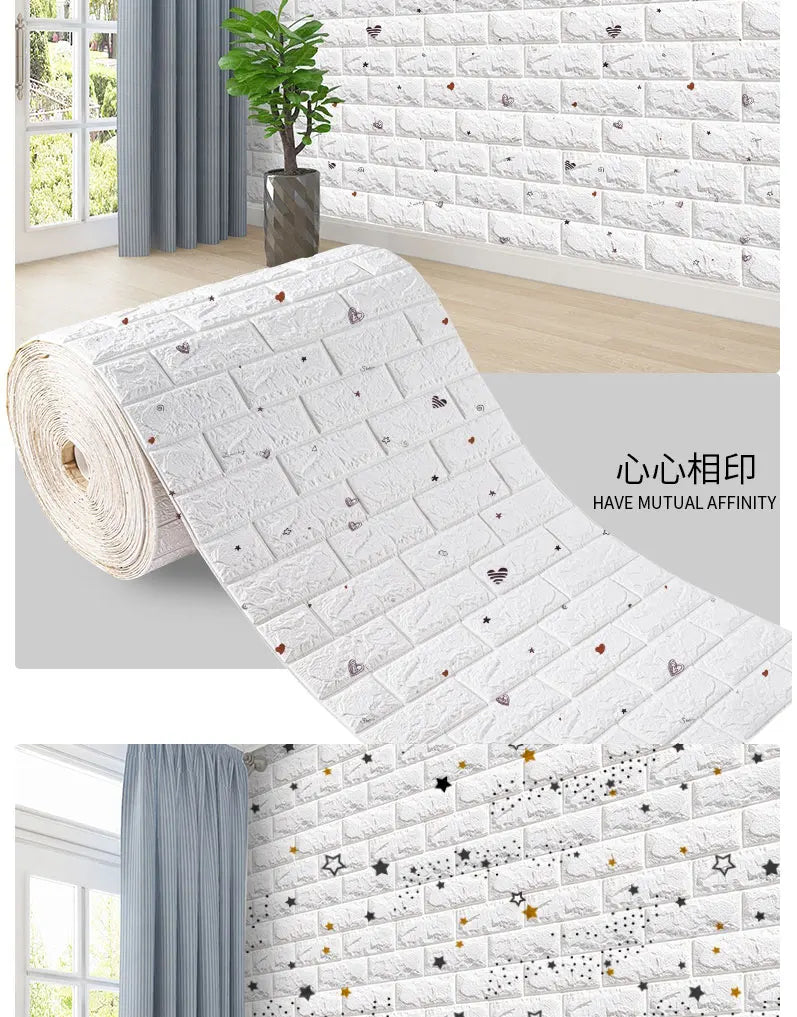 3D Foam Brick Wall Panels Self Adhesive Waterproof Decor - Smarsty