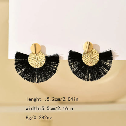 Bohemian Big Tassel Drop Earrings for Stylish Wedding Look - Smarsty