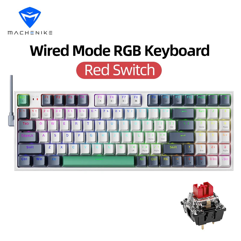 Hot Swappable 94 Key Mechanical Keyboard With RGB Lighting