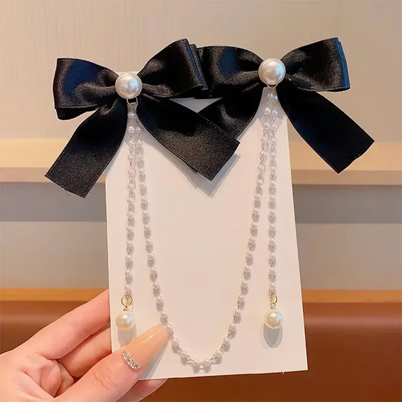 Pink Pearl Bow Hair Clip for Girls Accessories - Smarsty