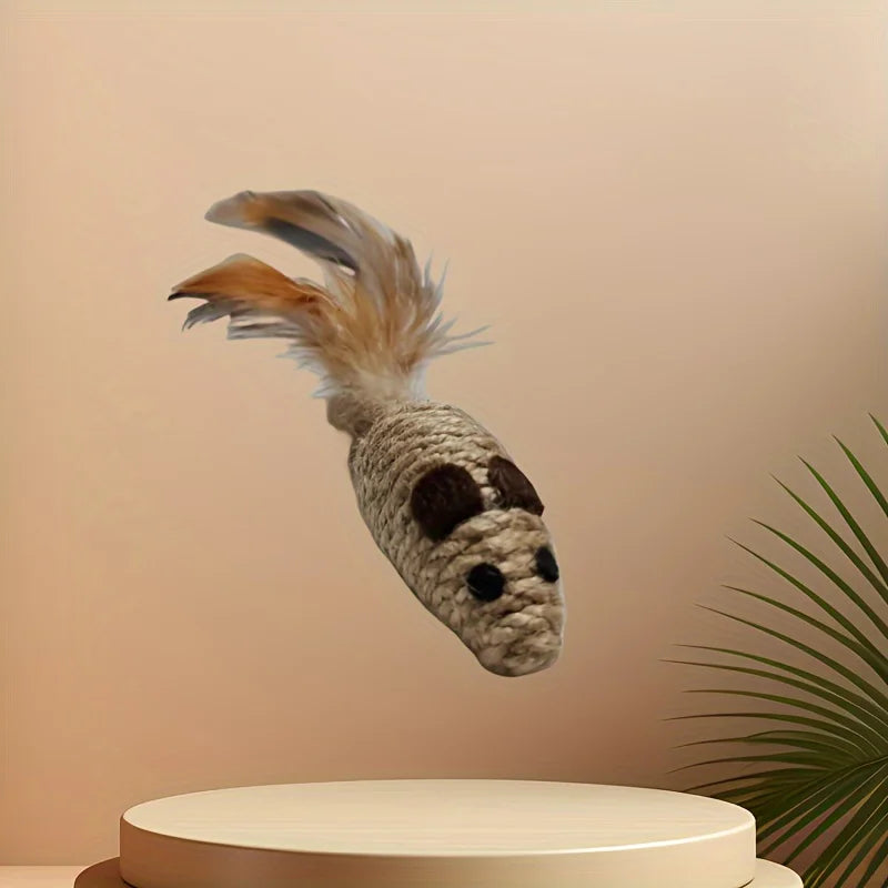 Sisal Plush Cat Mice Toy for Interactive Play - Smarsty