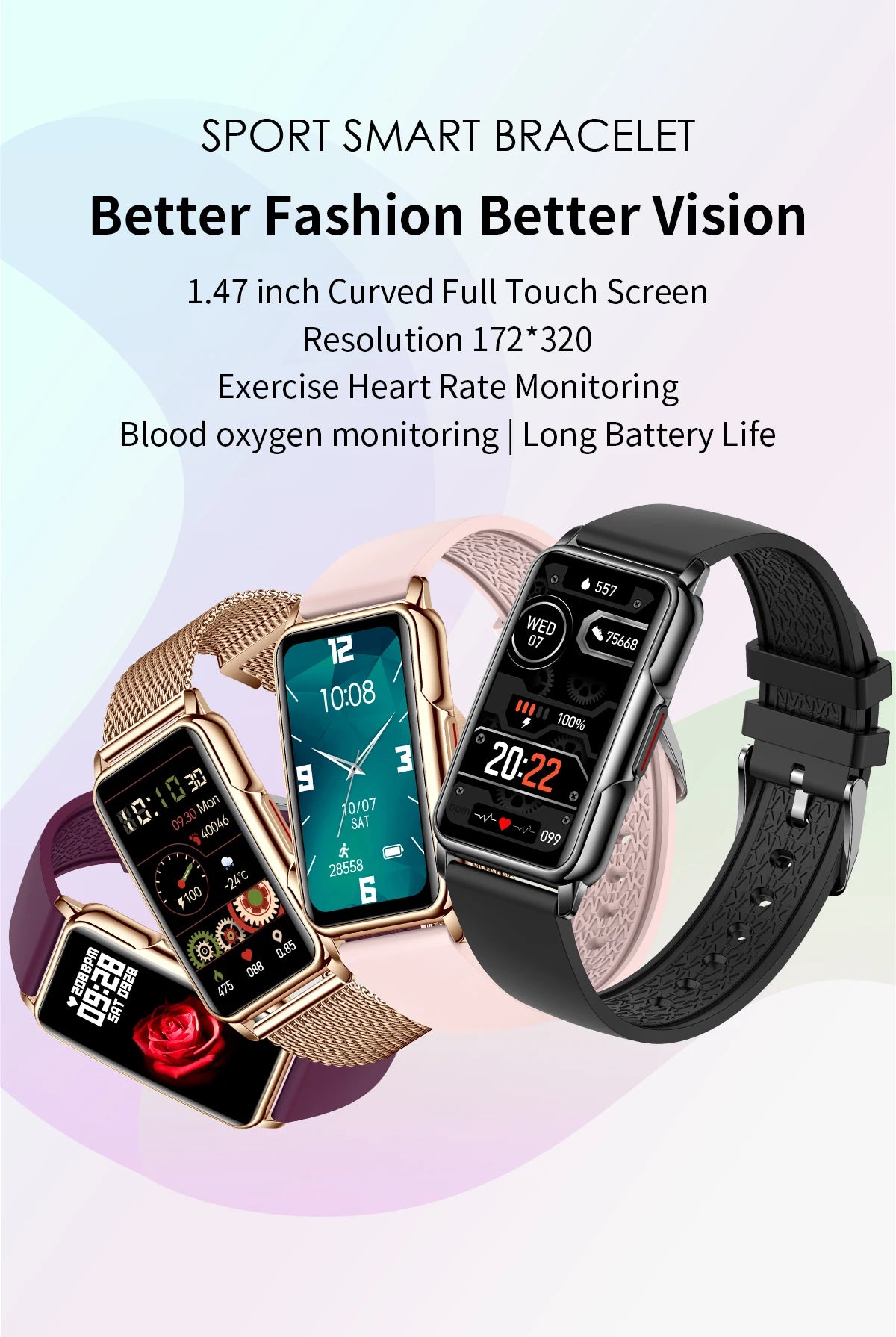 Waterproof Smartwatch for Men and Women with Heart Rate Tracker - Smarsty