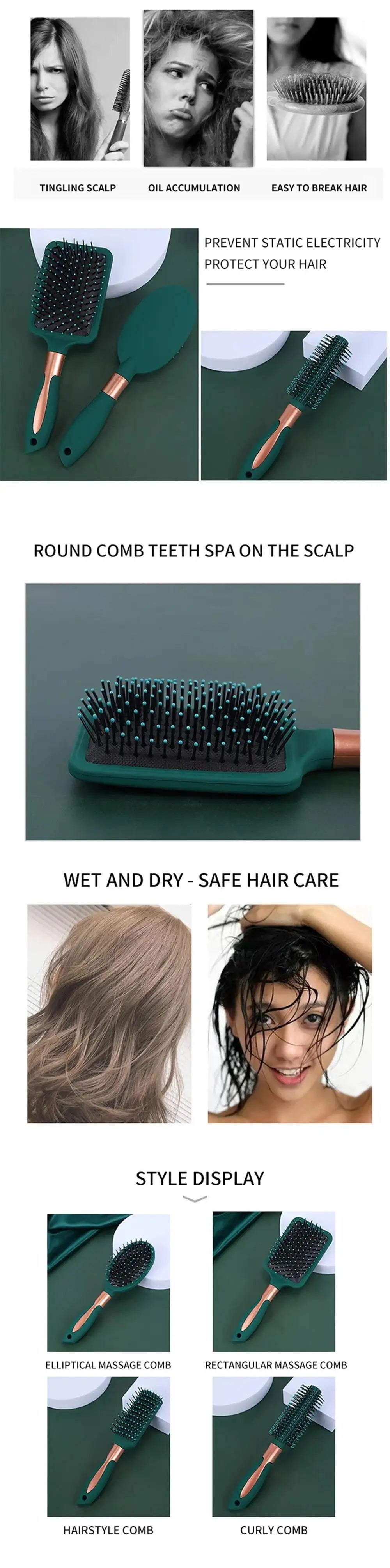 Marseilis Air Cushion Comb for Scalp Massage and Detangling - Smarsty
