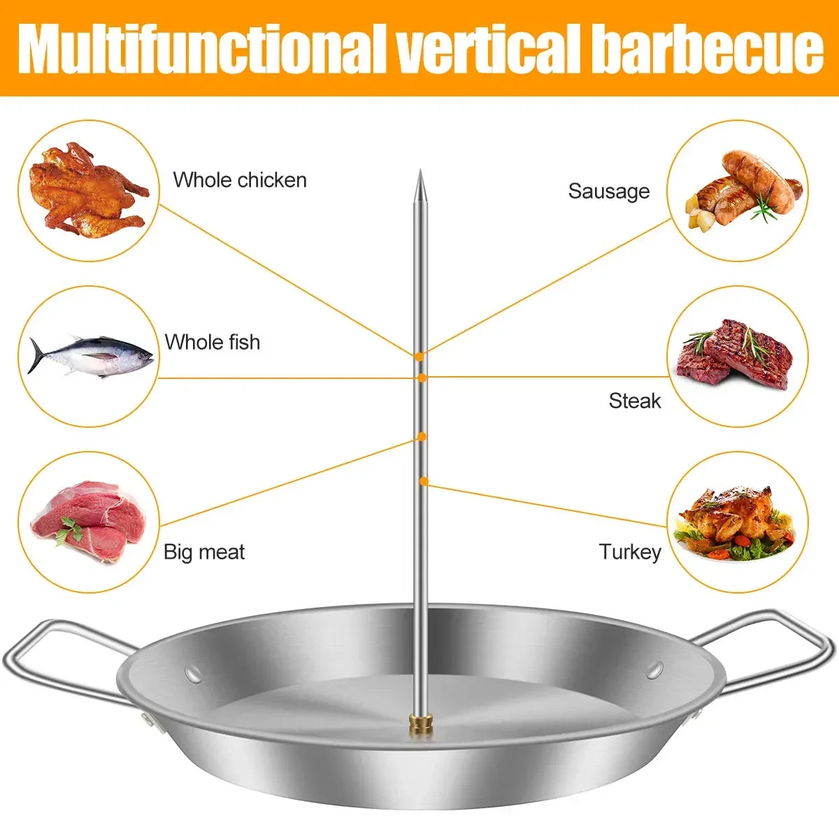 Stainless Steel Vertical Meat Skewer Grill Rack - Smarsty