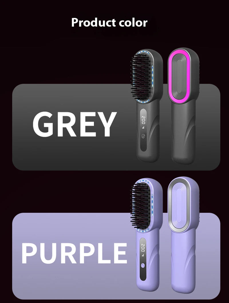 Wireless Hair Straightener Comb with Negative Ions - Smarsty