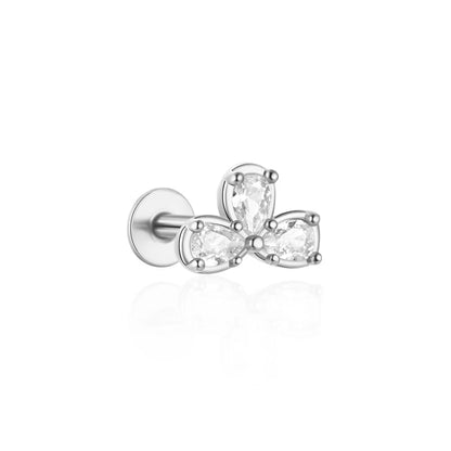 Sterling Silver Heart Zircon Stud Earrings Elegant Gift - Smarsty