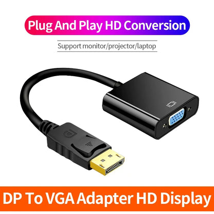 DisplayPort to VGA Adapter 1080P Male to Female Converter - Smarsty