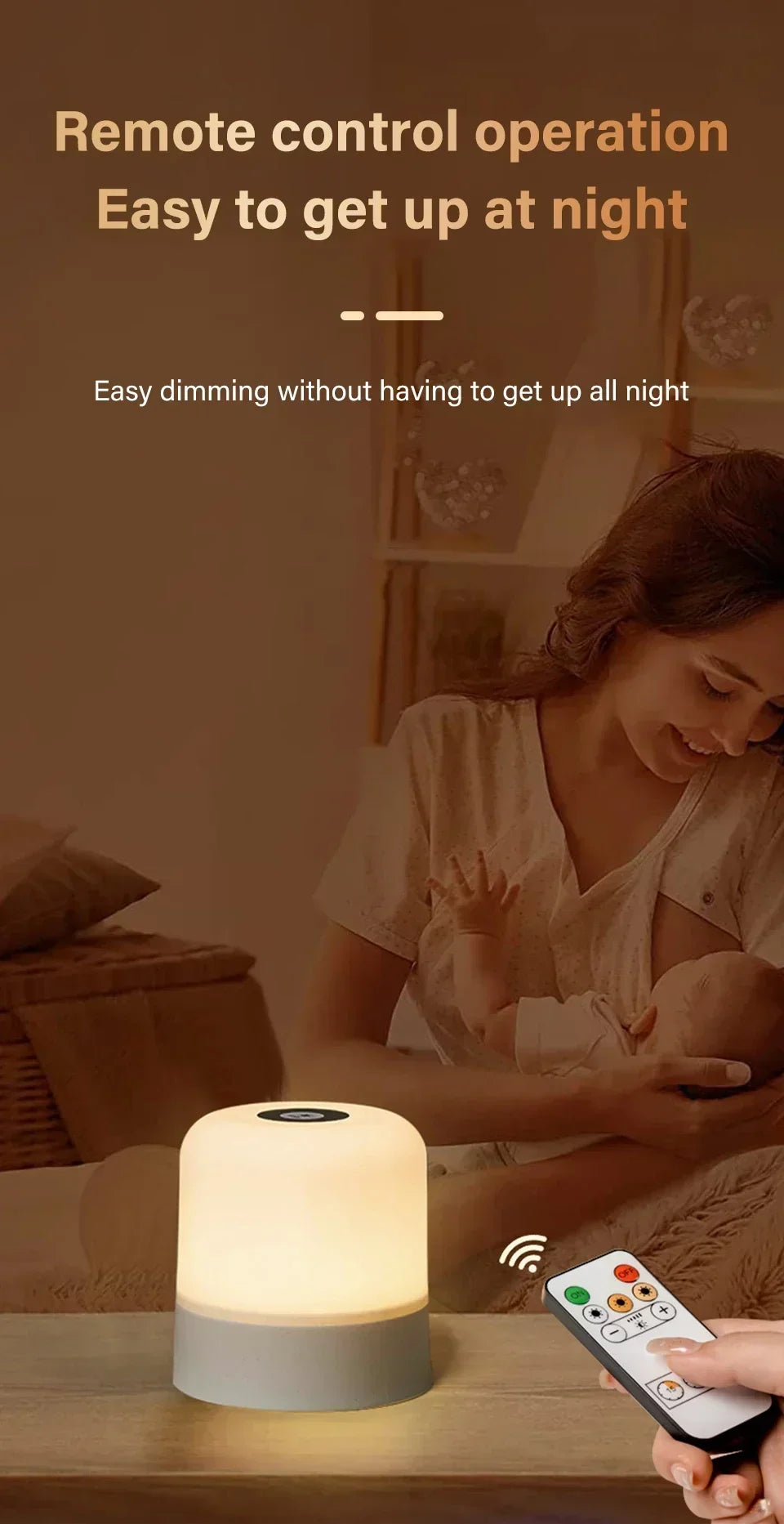 Dimmable LED Table Lamp With Remote 16 Color Options - Smarsty
