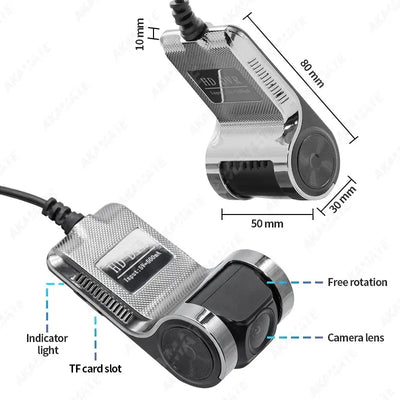 HD Car Dash Cam ADAS 720P Voice Alarm USB MemoryCard - Smarsty