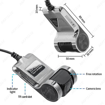 HD Car Dash Cam ADAS 720P Voice Alarm USB MemoryCard - Smarsty