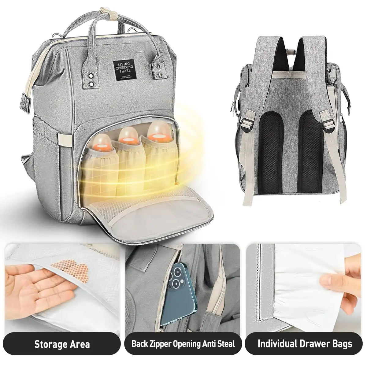 Diaper Bag Mummy Backpack Large Capacity Bag Mom Baby Multi-function Waterproof Outdoor Travel Diaper Bags For Baby Care