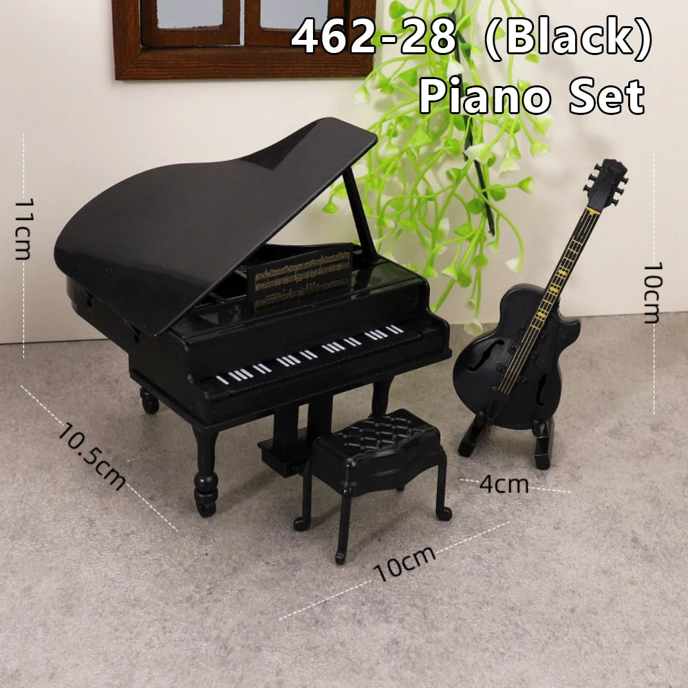1:12 Dollhouse Miniature Cradle Crib Surround Bed Piano Table Set Furniture Kitchen Model Decor Toy Doll House Accessories
