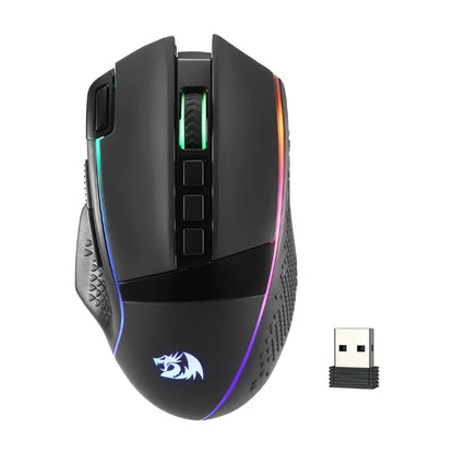 Redragon M991 Wireless Gaming Mouse 26000 DPI 3-Mode Gamer 9 Macro Buttons RGB Backlight Mice, Black