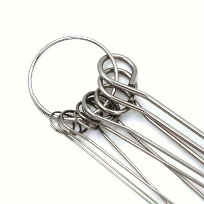 10 Stainless Steel Needle Shower Head Cleaning Brush Set, Suitable for Multi Size Shower Heads,bathroom Accessory Cleaning Tools - Smarsty