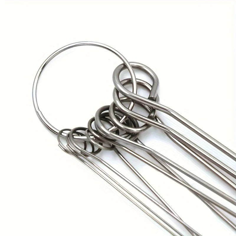 10 Stainless Steel Needle Shower Head Cleaning Brush Set, Suitable for Multi Size Shower Heads,bathroom Accessory Cleaning Tools