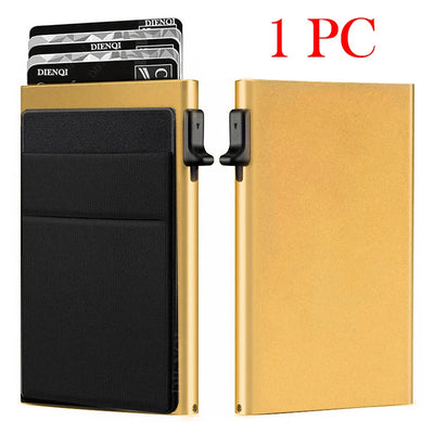 Rfid Credit Card Holder Men Thin Slim Mini Minimalist Wallets Luxury Metal Bank ID Cardholer Case Wallet for Men Carteras Choice - Smarsty