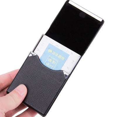 High Quality Business Multifunction Card Holder Case Slim PU Leather Metal Pocket Card Holder with Magnetic Shut Cigarette Case - Smarsty