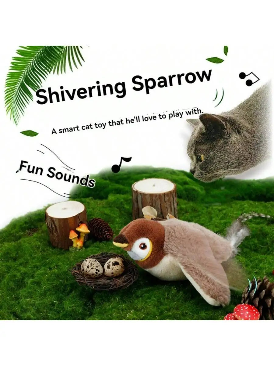 Electric Interactive Cat Toy with Rechargeable Flapping Bird - Smarsty