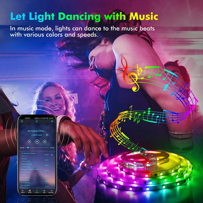 Smart LED Strip Lights with Bluetooth Control for Home Decor - Smarsty