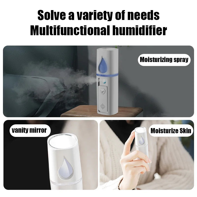 Mini Nano Mist Sprayer USB Rechargeable Facial Humidifier - Smarsty