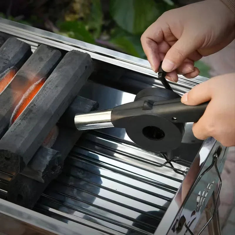 Portable Hand Crank Fan for Easy BBQ Fire Starting - Smarsty