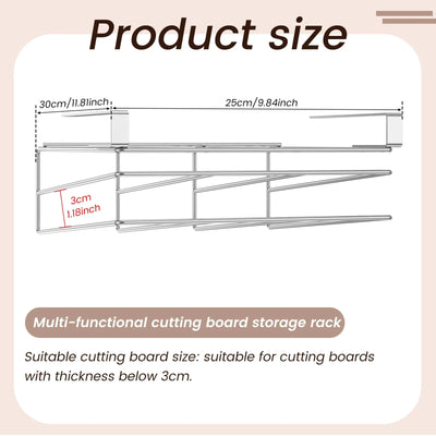 Under Cabinet Cutting Board Organizer Holder Kitchen Hanging Chopping Board Pot Lid Kitchenware Storage Rack Stainless Steel by Smarsty