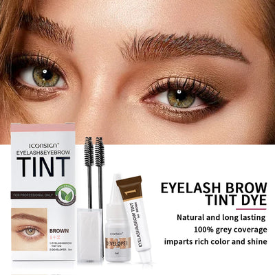 ICONSIGN Eyelash Eyebrow Dye Tint Kit Brow Enhancer Mascara Lift Tinting Tattoo Eyes Makeup Tools - Smarsty